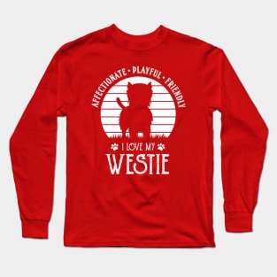 West Highland Terrier Dog Westie Minimalist Design Long Sleeve T-Shirt